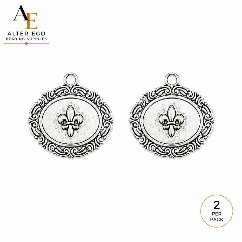 37mm Fleur De Lis Frame Charm