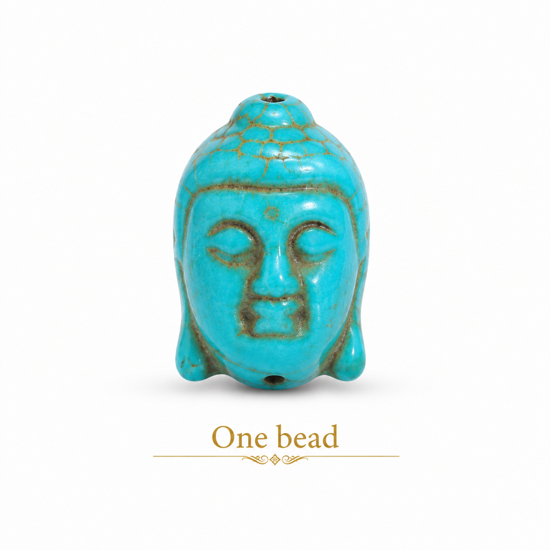 30mm Magnesite Buddha Head | Mixed Colors | Carved Buddha Beads | DIY Jewelry Designs | 1 piece