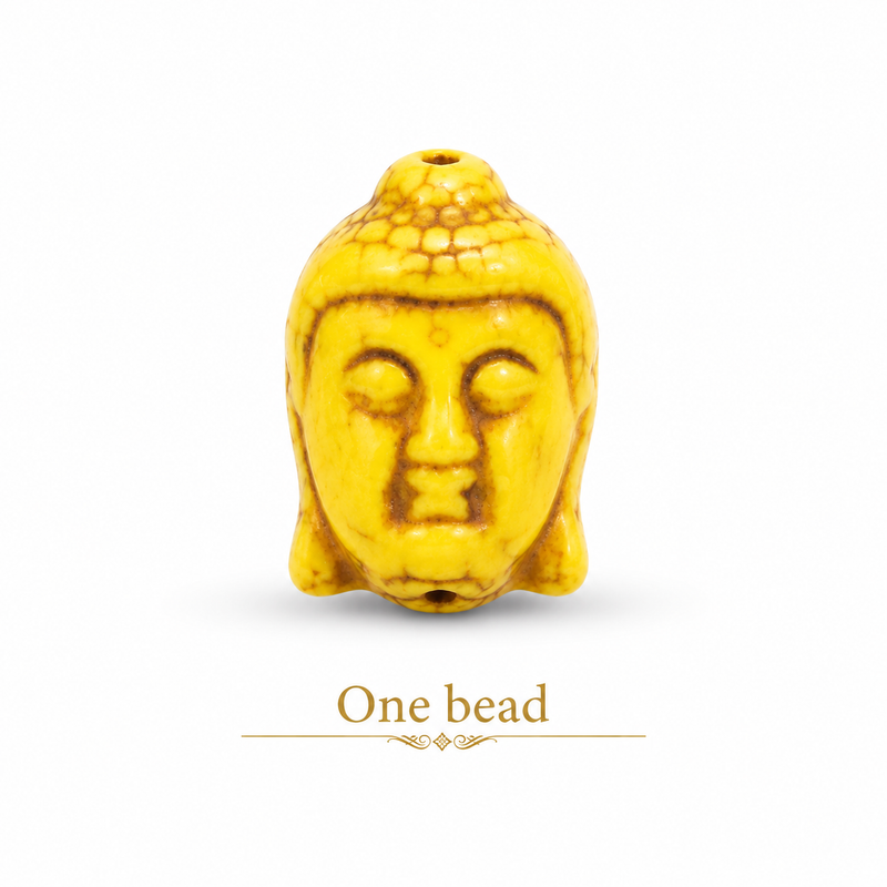 30mm Magnesite Buddha Head | Mixed Colors | Carved Buddha Beads | DIY Jewelry Designs | 1 piece
