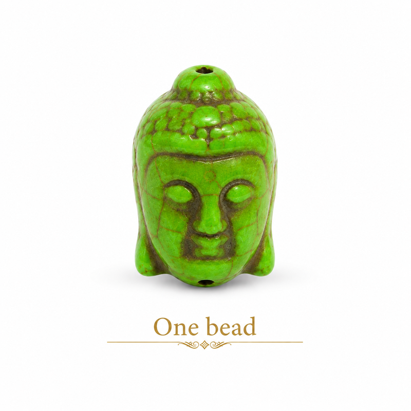 30mm Magnesite Buddha Head | Mixed Colors | Carved Buddha Beads | DIY Jewelry Designs | 1 piece
