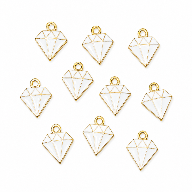 15mm Alloy Enamel Diamond Charms