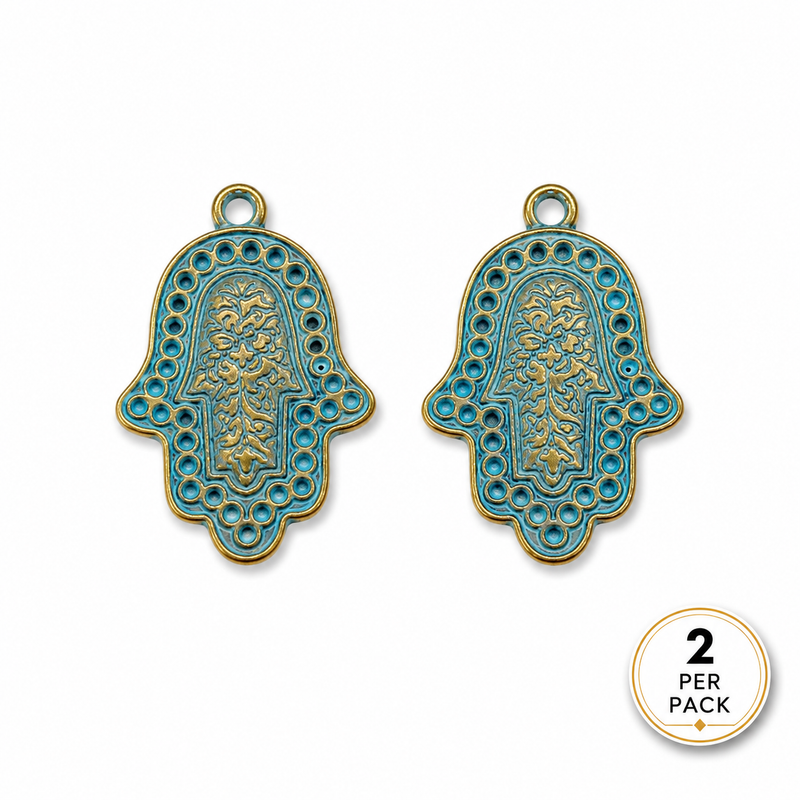 34mm Patina Hamsa Charms