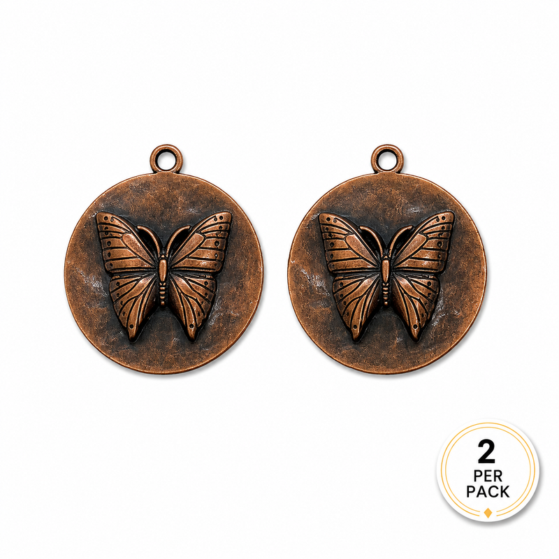 Copper Butterfly Coin Charms