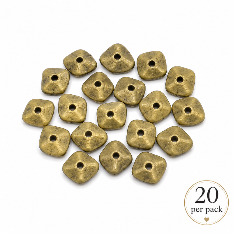 (20) Textured Antique Bronze Metal Disc Spacers | Metal Textured Spacer Beads | Antique Bronze Metal Beads | DIY Jewelry Design