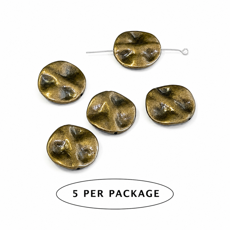 22mm Antique Bronze Wavy Flat Connectors | Connectors and Spacers | Antique Bronze | Wavy Metal Connectors | 5 pcs