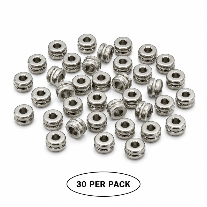6mm Stainless Steel Double Ring Spacer Beads