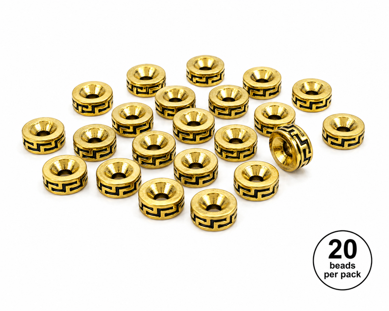 Tibetan Style Alloy Spacer Beads | 3x7mm Metal Spacer Rondelle Beads | Two Color Options | 20 Pcs
