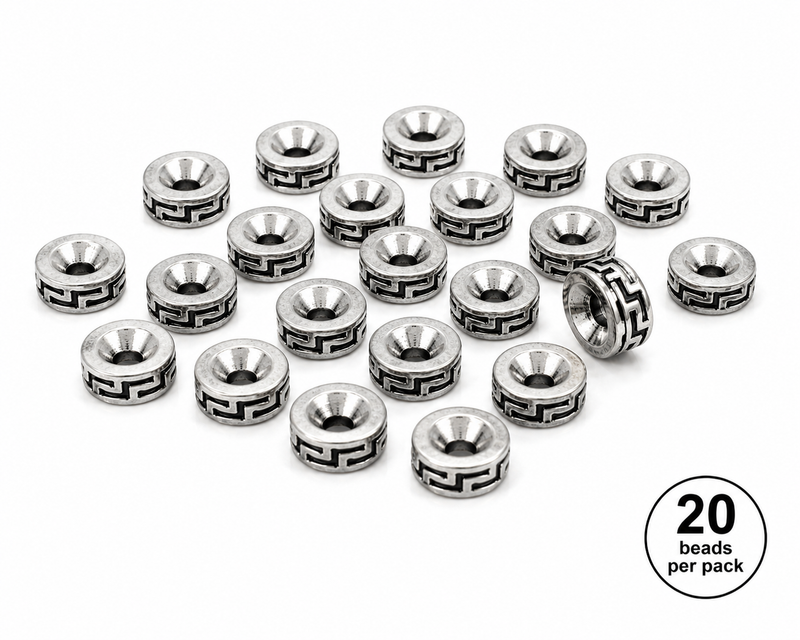 Tibetan Style Alloy Spacer Beads | 3x7mm Metal Spacer Rondelle Beads | Two Color Options | 20 Pcs