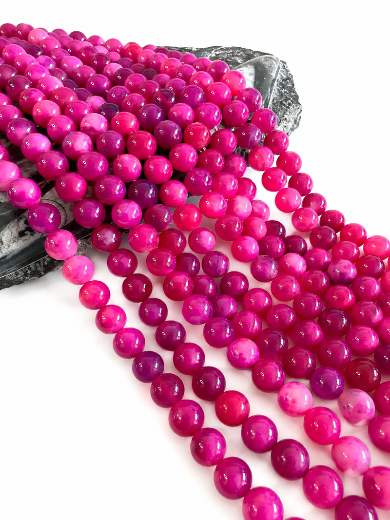 12mm Smooth Mixed Pink Agate Gemstone Beads | DIY Jewelry Designs |15.5” Strand