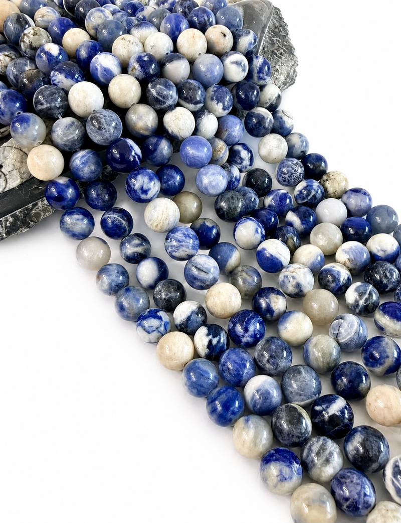 12mm Smooth Sodalite Gemstone Round Beads | Smooth Sodalite |15.5” Strand