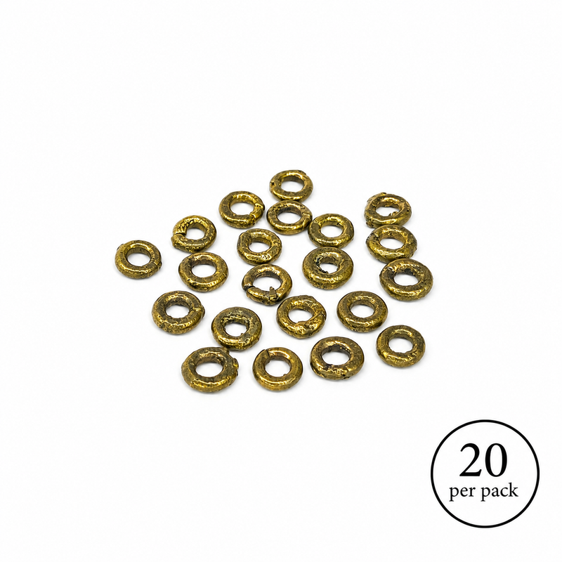 Brass Spacer Beads – 10mm Ring Beads & 12mm Flower Ring Spacers – 20 Pieces per Pack
