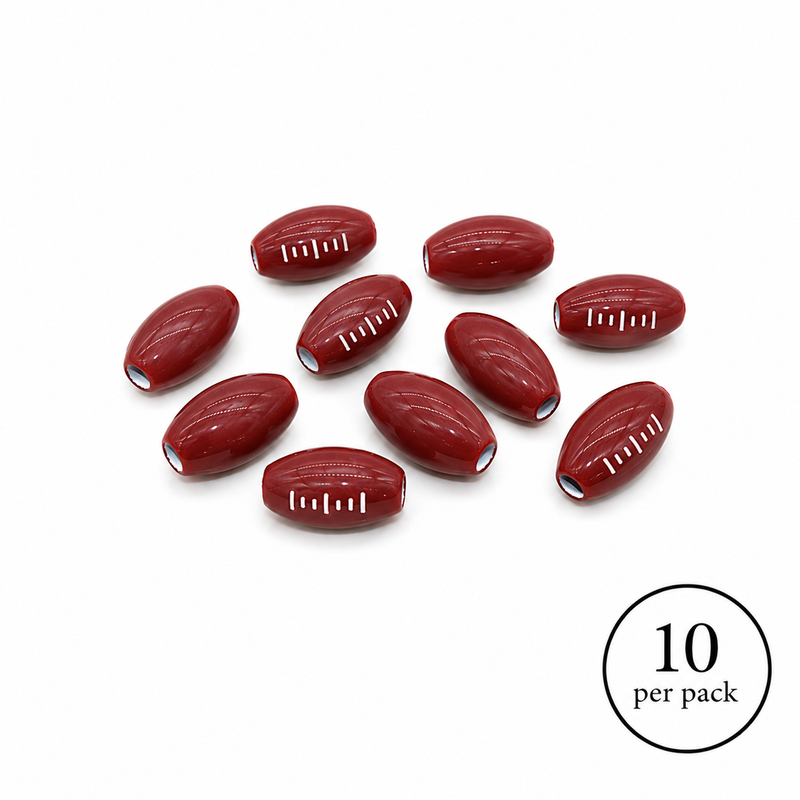 Acrylic Sports Beads | 9x15mm Acrylic Football Beads | 12mm Acrylic Basketball Beads | DIY Jewelry Making | 10 Beads per Package