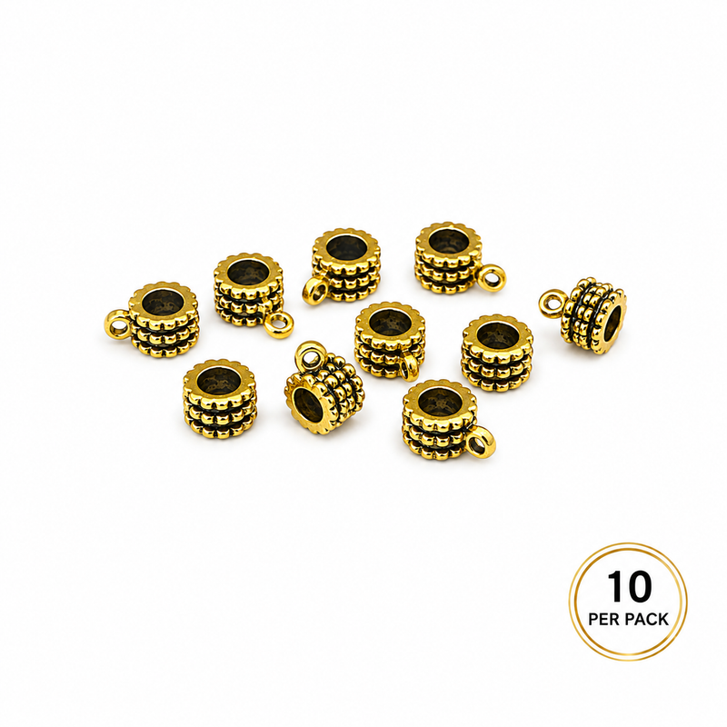 8mm Bell Spacer Beads – Gold or Tibetan Silver | 10 Pieces | Jewelry Making Supplies