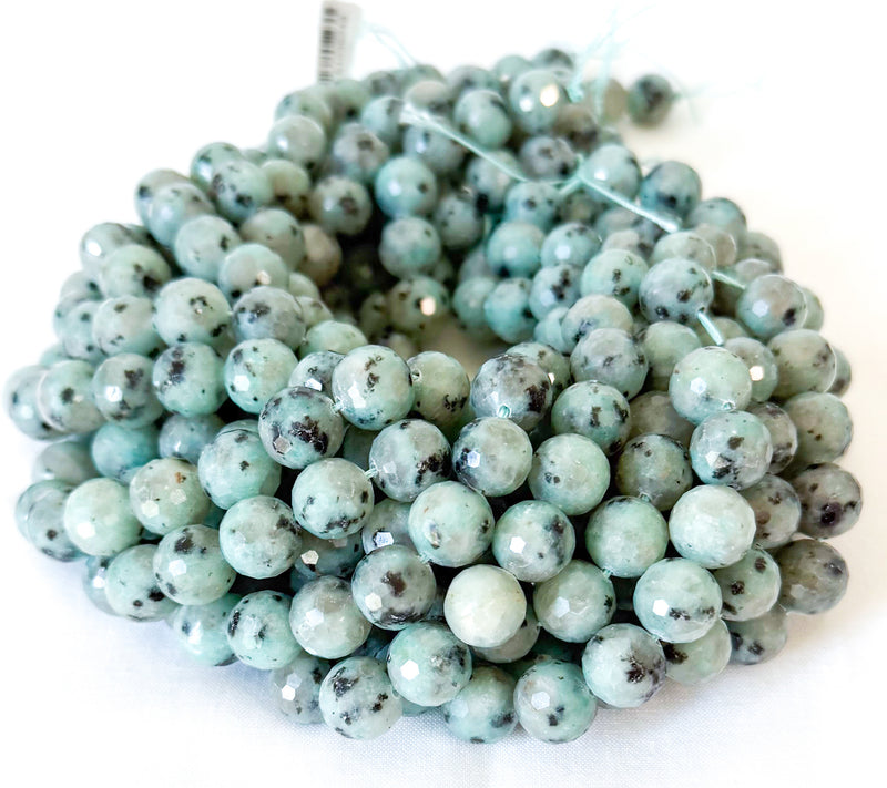 12mm Multi-Faceted Kiwi Jasper Gemstone Beads | Jasper Beads | Kiwi Jasper | DIY Jewelry Designs | 15" Strand