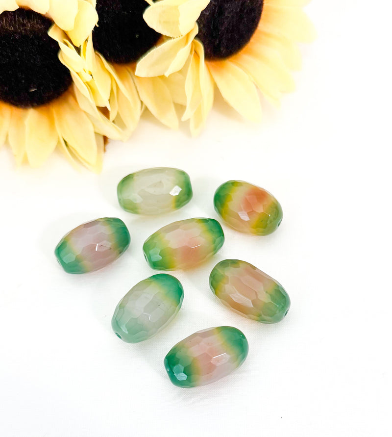 18x30mm Faceted Agate Gemstone Focal Beads | Agate Barrel Beads | Focal Bead | DIY Jewelry Designs | 1 Bead
