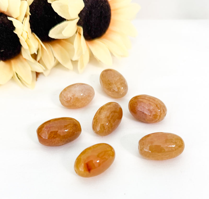 19x30mm Agate Gemstone Focal Beads | Smooth Agate Barrel Beads | DIY Jewelry Designs | 1 Piece