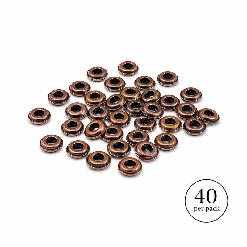 6 × 2mm Antique Copper Round Spacer Beads for Jewelry Making – 40 Pieces