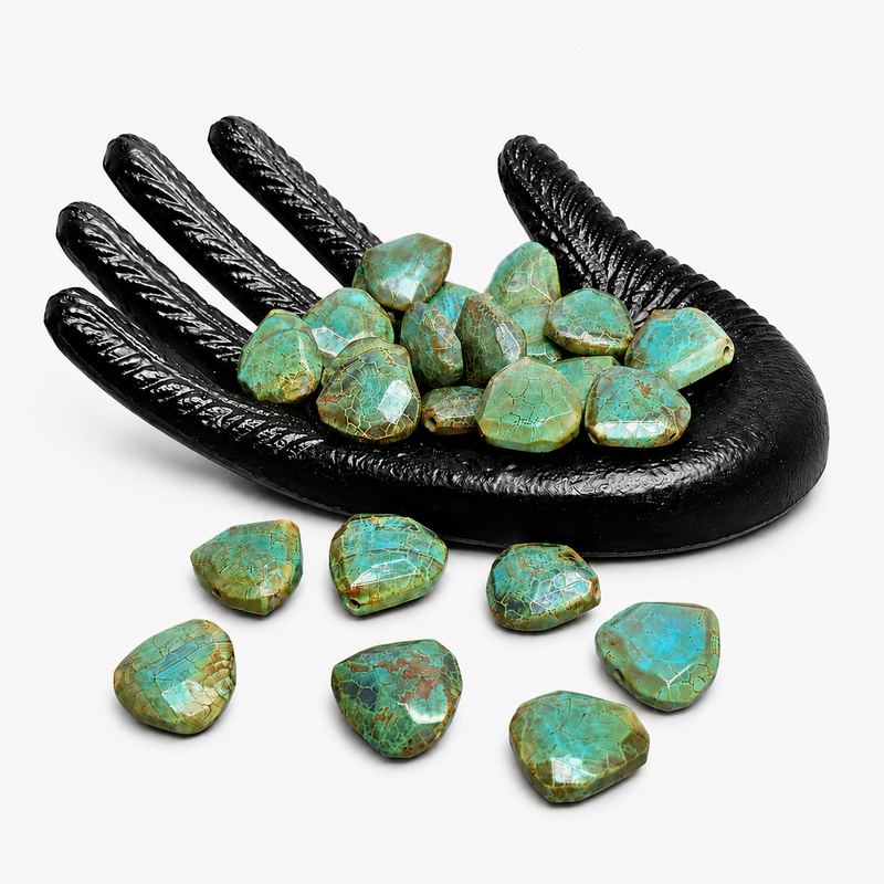 30–35mm Faceted Fire Agate Freeform Teardrop Focal Beads – Choose from 4 Colorways – One Piece