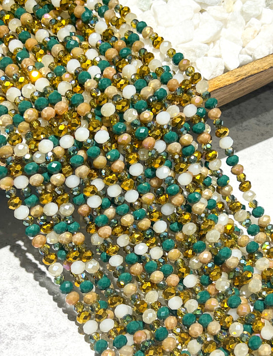 6x8mm Multicolor Faceted Glass Rondelle Beads | Faceted Glass | Multicolor | DIY Jewelry Designs | 15 inch Strands | 70pcs