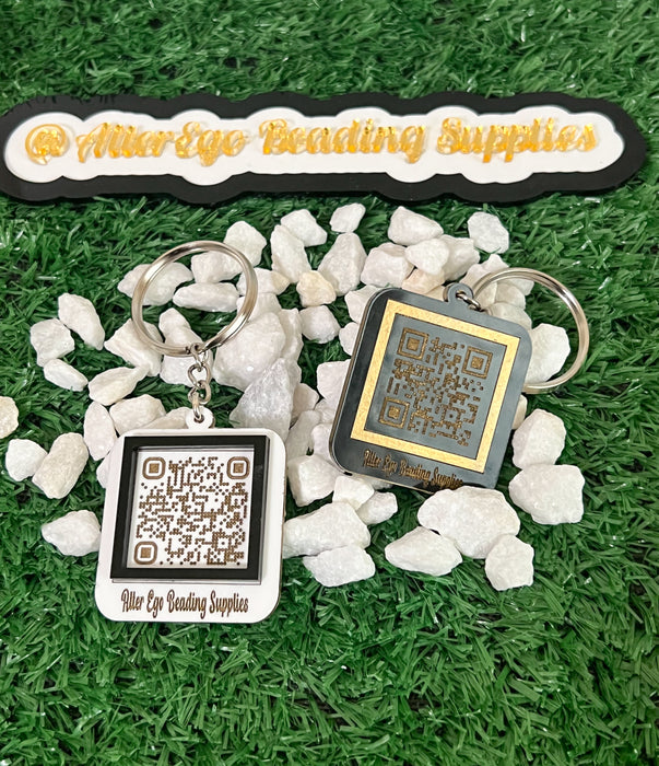 Social Media Keychain | Personalized QR Code | Acrylic Let's Get Social Keychain | Small Business Name Connect With Us| Payment Keychain