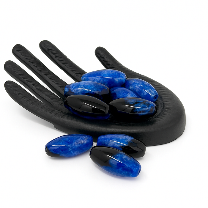 18x40mm Agate Gemstone Focal Beads – Polished Oval Gemstone Centerpieces - One Bead