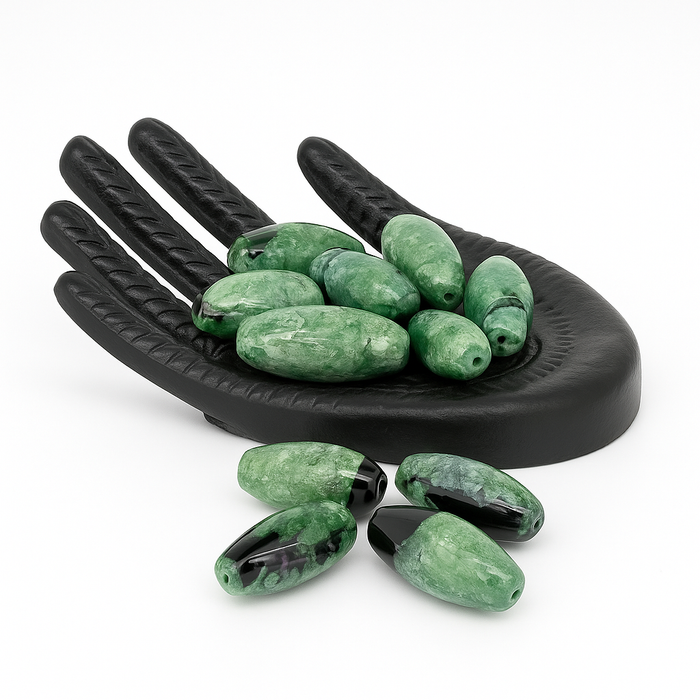 18x40mm Agate Gemstone Focal Beads – Polished Oval Gemstone Centerpieces - One Bead