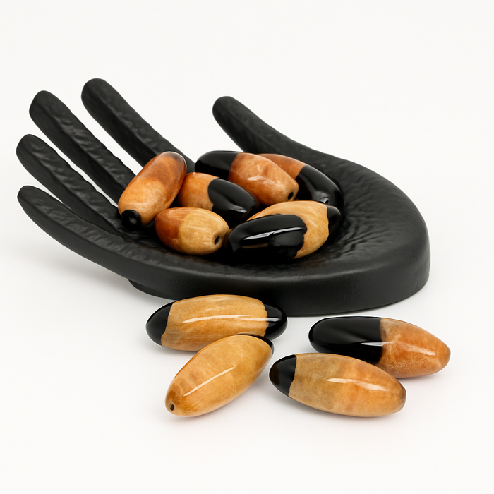 18x40mm Agate Gemstone Focal Beads – Polished Oval Gemstone Centerpieces - One Bead