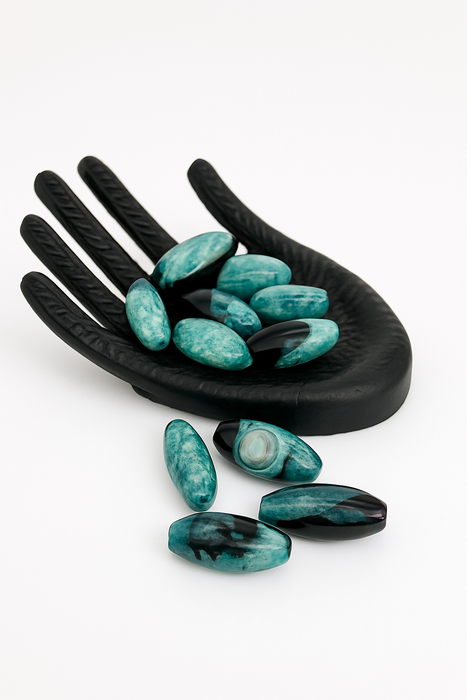 18x40mm Agate Gemstone Focal Beads – Polished Oval Gemstone Centerpieces - One Bead