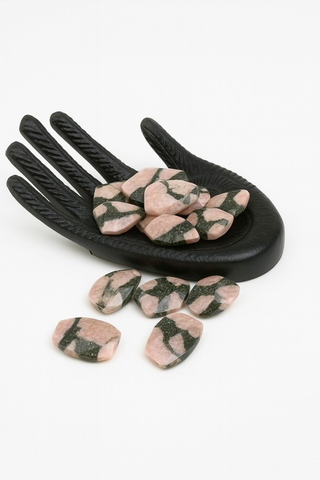 22x30mm Faceted Twisted Porphyry Jasper Gemstone Focal Bead | Healing Properties | One Bead