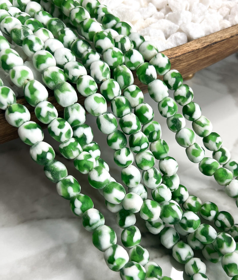 Krobo Handmade Round Glass Beads from Ghana Africa | Krobo Beads | African Recycled Glass Beads | Ghana Powder Glass Beads | Made from African Bottle Glass