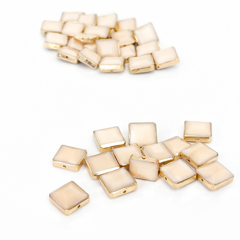 16mm Gold Trimmed Faceted Crystal Heart Beads – Sparkling Glass Beads for Jewelry Making - Multiple Colors (4 Pack)