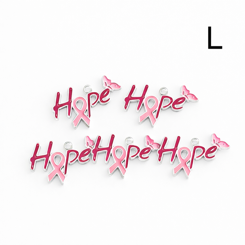Breast Cancer Awareness Charms | Pink Ribbon, Hope & Butterfly Charms | 19 Styles | Jewelry Making Supplies | 5 Pieces