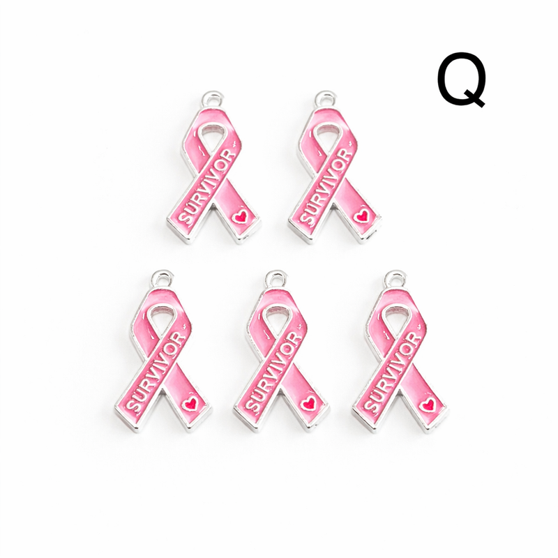 Breast Cancer Awareness Charms | Pink Ribbon, Hope & Butterfly Charms | 19 Styles | Jewelry Making Supplies | 5 Pieces