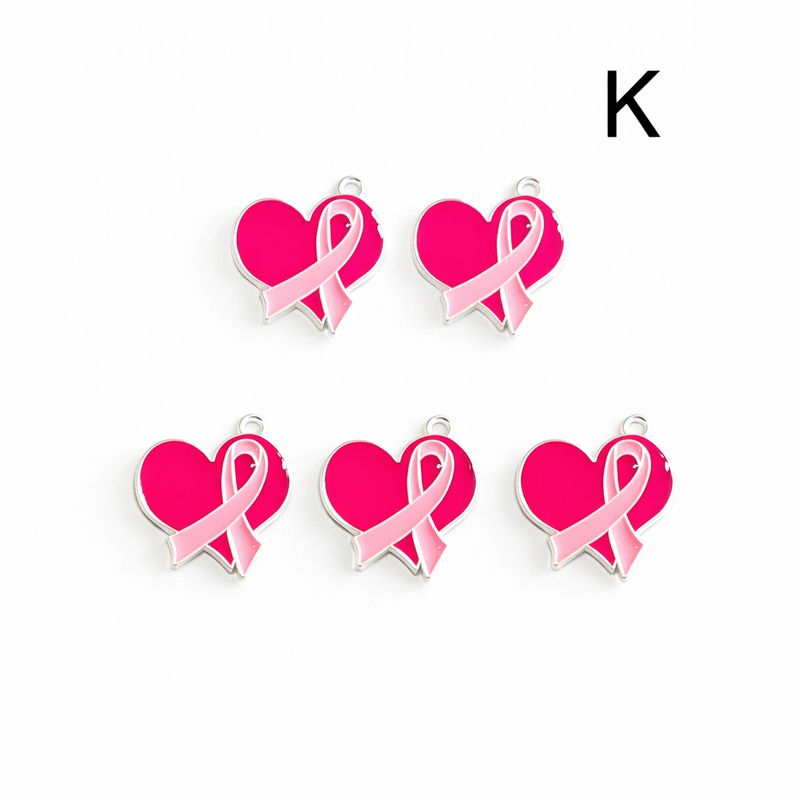 Breast Cancer Awareness Charms | Pink Ribbon, Hope & Butterfly Charms | 19 Styles | Jewelry Making Supplies | 5 Pieces