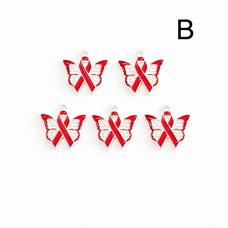 Breast Cancer Awareness Charms | Pink Ribbon, Hope & Butterfly Charms | 19 Styles | Jewelry Making Supplies | 5 Pieces