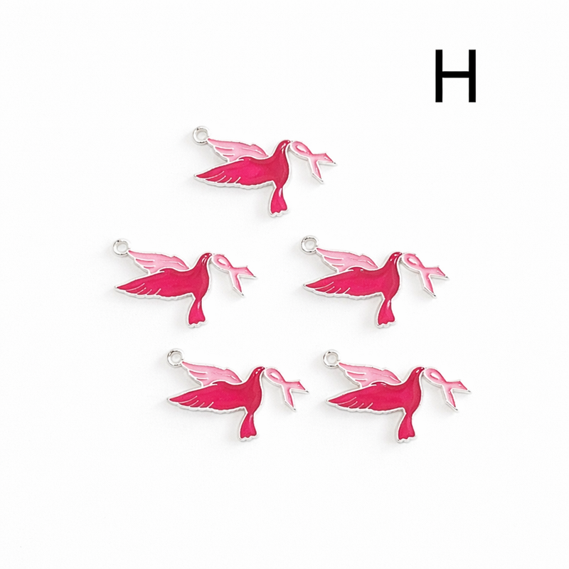 Breast Cancer Awareness Charms | Pink Ribbon, Hope & Butterfly Charms | 19 Styles | Jewelry Making Supplies | 5 Pieces