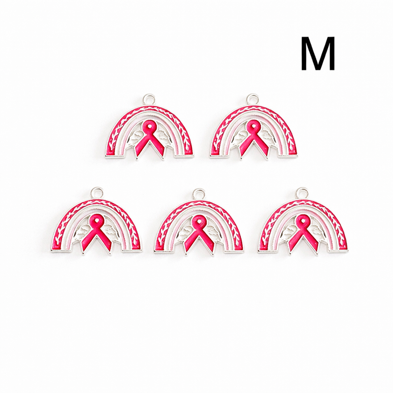 Breast Cancer Awareness Charms | Pink Ribbon, Hope & Butterfly Charms | 19 Styles | Jewelry Making Supplies | 5 Pieces