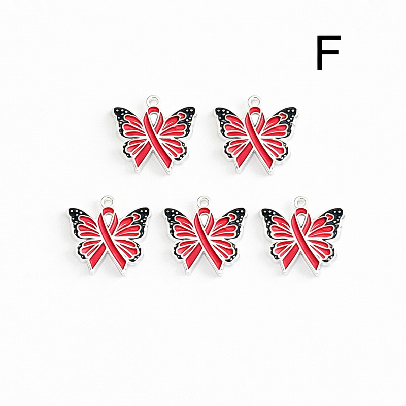 Breast Cancer Awareness Charms | Pink Ribbon, Hope & Butterfly Charms | 19 Styles | Jewelry Making Supplies | 5 Pieces