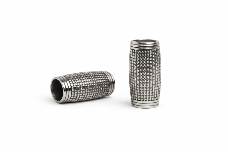 304 Stainless Steel Beads | 24x12mm Gold & Silver Stainless Steel Column Beads | Choose 1 or 2 beads