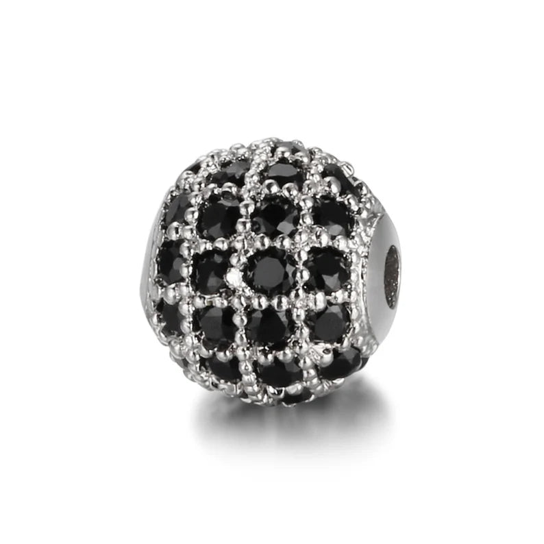 10mm Micro Pave’ Bead | Crystals Micro Pave’ Bead | Cubic Zirconia Bead | DIY Jewelry Making | One Piece