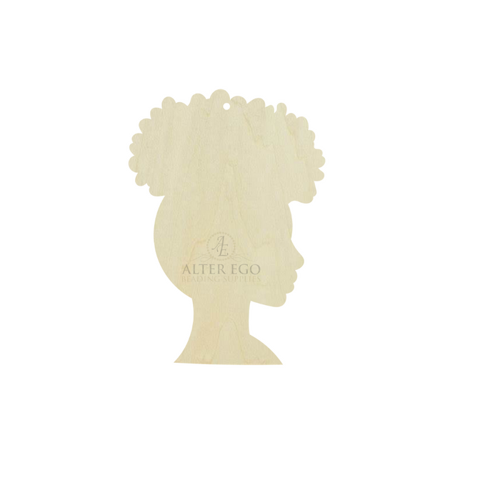 Afro Woman Wood Earring Blanks #4 | 1 pair or 5 pair | BULK | With or without holes | Unfinished Wood Laser Cutout | Circle Round Dangle Earring Jewelry Blanks Shape