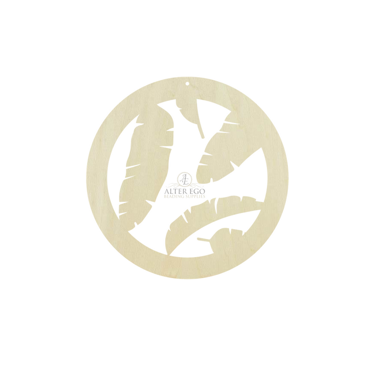 Circle of Leaves Wood Blanks | 1 pair or 5 pair | BULK | With or without holes | Unfinished Wood Laser Cutout | Dangle Earring Jewelry Blanks Shape