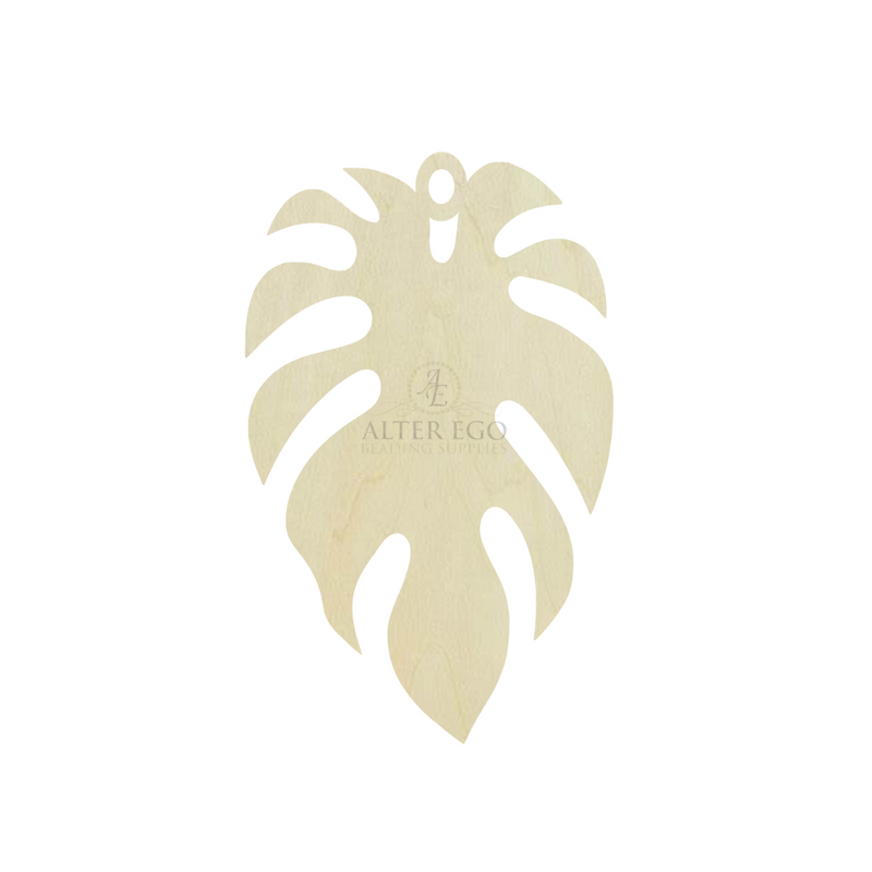 Monstera Leaf Wood Blanks | 1 pair or 5 pair | BULK | With or without holes | Unfinished Wood Laser Cutout | Dangle Earring Jewelry Blanks Shape