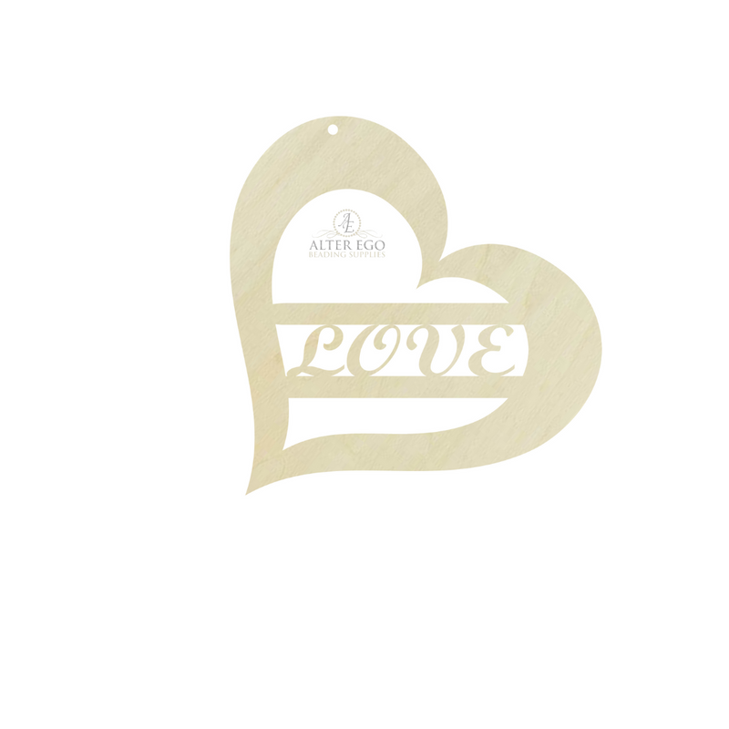 Love in Our Heart Wood Blanks | 1 pair or 5 pair | BULK | With or without holes | Unfinished Wood Laser Cutout | Dangle Earring Jewelry Blanks Shape