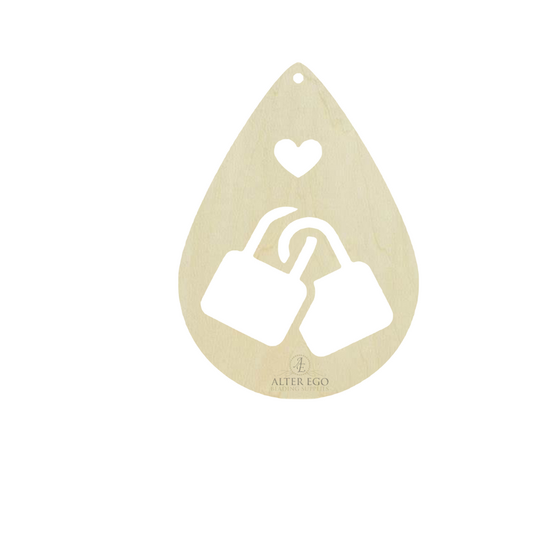 Double Locked Teardrop Wood Blanks | 1 pair or 5 pair | BULK | With or without holes | Unfinished Wood Laser Cutout | Dangle Earring Jewelry Blanks Shape