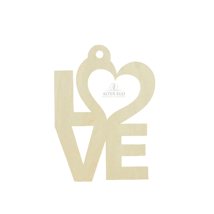 Love Wood Blanks | 1 pair or 5 pair | BULK | With or without holes | Unfinished Wood Laser Cutout | Dangle Earring Jewelry Blanks Shape