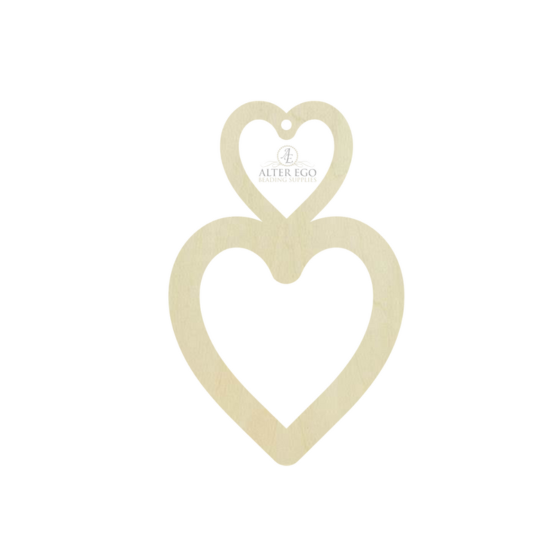 Love Acrylic Charms | 1 pair or 5 pair | BULK | With or without holes | Unfinished Wood Laser Cutout | Dangle Earring Jewelry Blanks Shape