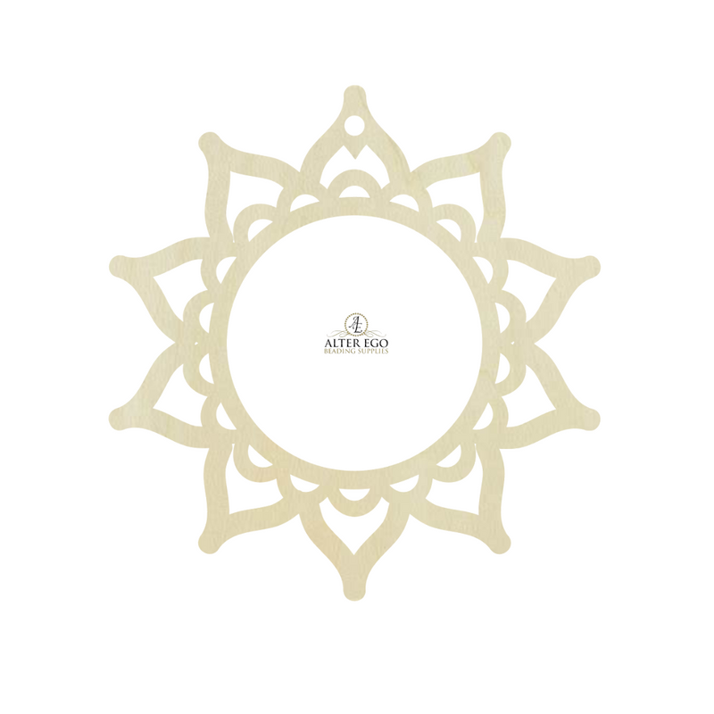 Fancy Sun Wood Blank| 1 pair or 5 pair | BULK | With or without holes | Unfinished Wood Laser Cutout | Dangle Earring Jewelry Blanks Shape