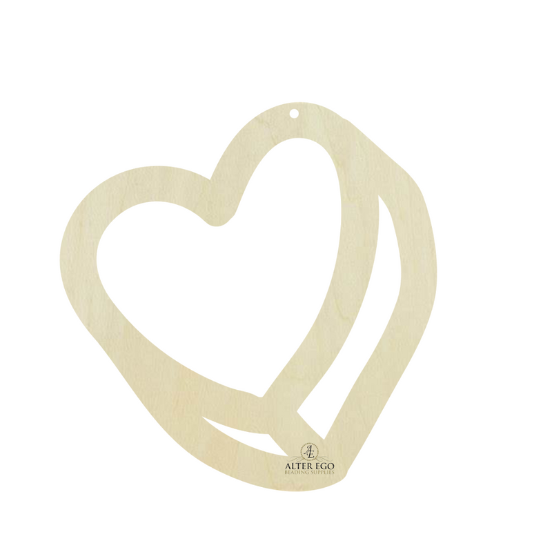 3D Heart Wood Blank| 1 pair or 5 pair | BULK | With or without holes | Unfinished Wood Laser Cutout | Dangle Earring Jewelry Blanks Shape