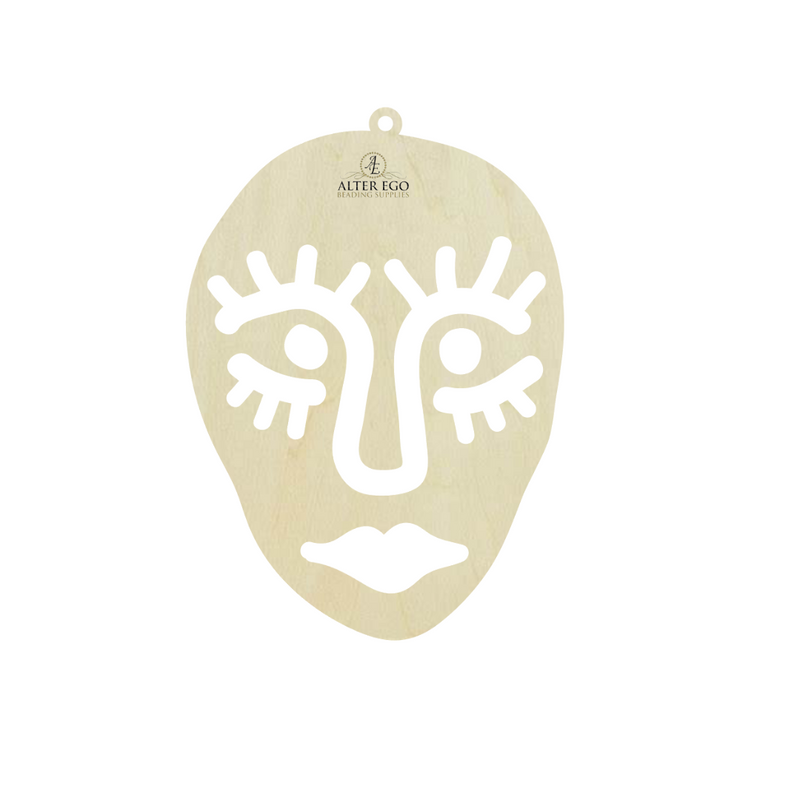 Festive Mask Wood Blanks | 1 pair or 5 pair | BULK | With or without holes | Unfinished Wood Laser Cutout | Dangle Earring Jewelry Blanks Shape